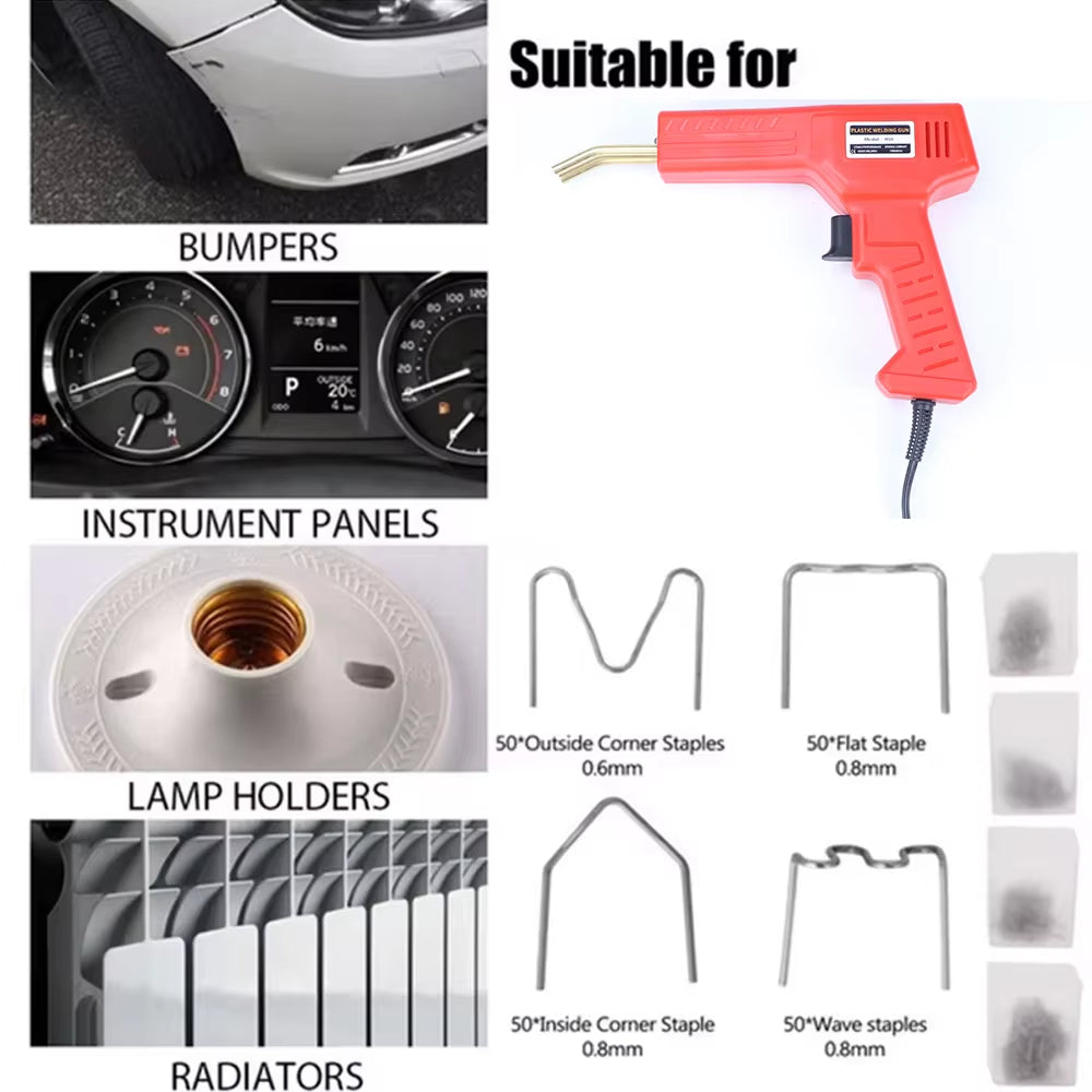 Plastic Welding Machine 200/600 Staples Kit DIY Plastic Welder Tool Kit EU/US Plug Plastic Repair Tools