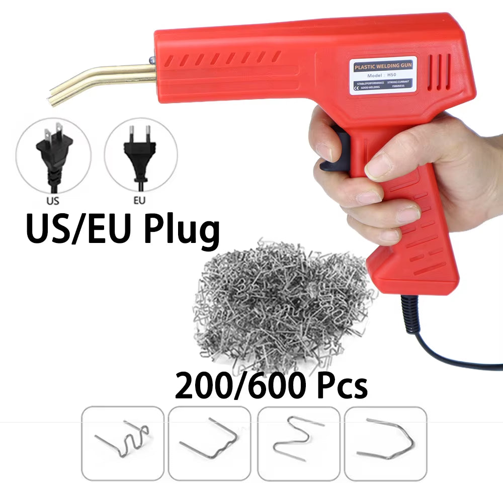 Plastic Welding Machine 200/600 Staples Kit DIY Plastic Welder Tool Kit EU/US Plug Plastic Repair Tools